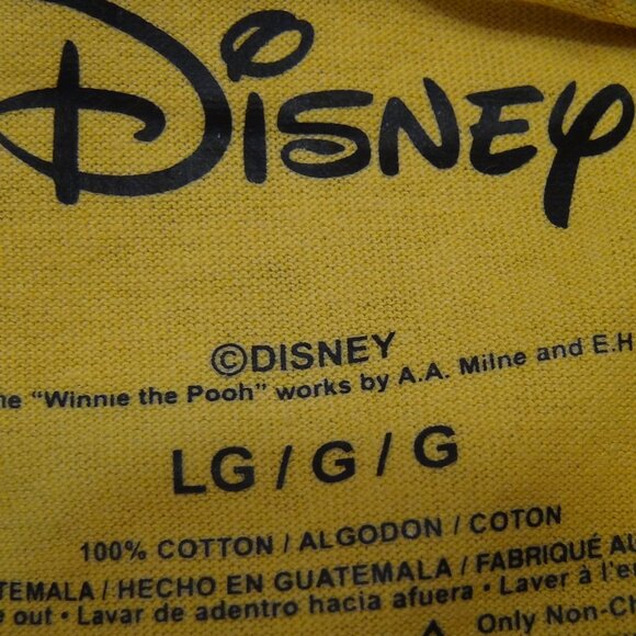 Disney Winnie the Pooh and Piglet T-shirt Yellow Women's Large - Picture 15 of 16